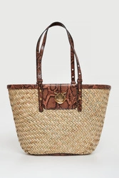 Torebka damska z rafii Love Summer Basket Rafia PINKO