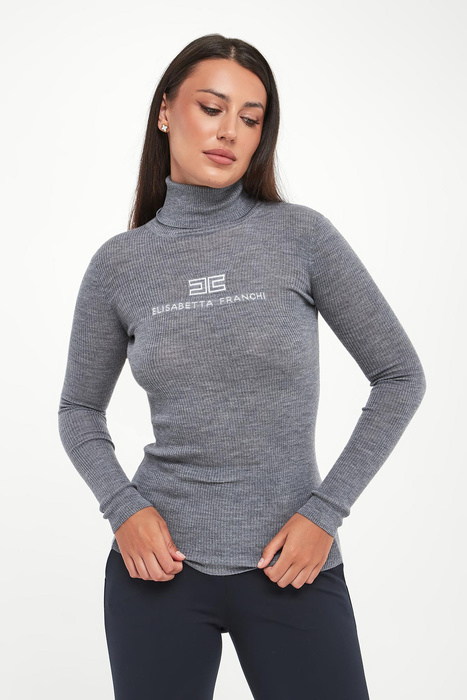 Golf damski wełniany z logo ELISABETTA FRANCHI