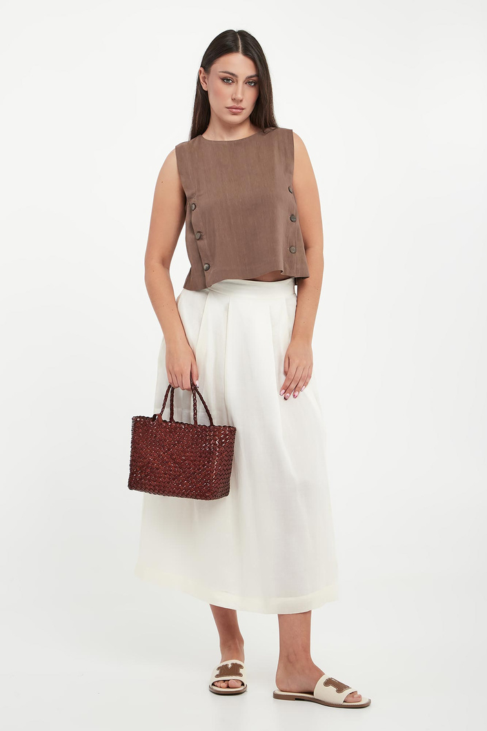 Top damski lniany Unione MARELLA MONOCHROME