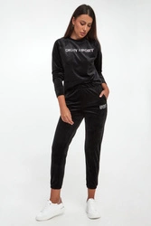 Spodnie dresowe damskie welurowe DKNY