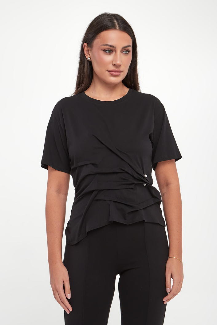 T-shirt damski z marszczeniami TWINSET U&B