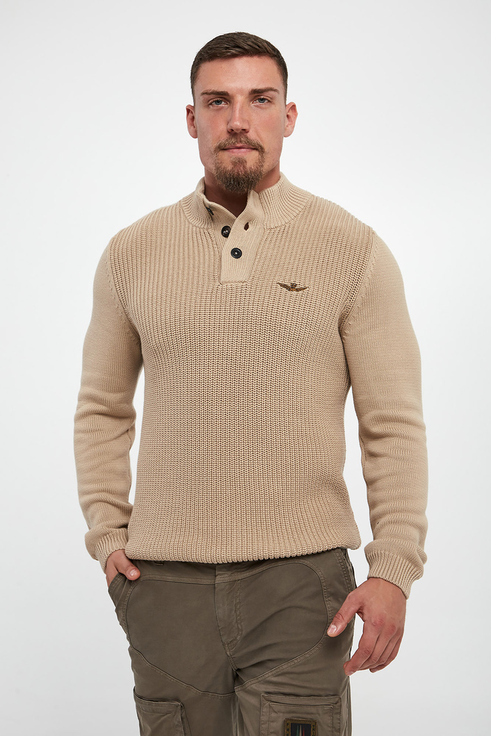 Sweter męski z logo AERONAUTICA MILITARE