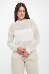 Sweter damski ażurowy z cekinami PESERICO