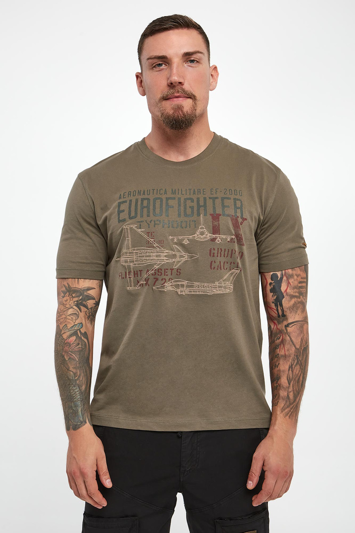 T-shirt męski z nadrukiem AERONAUTICA MILITARE