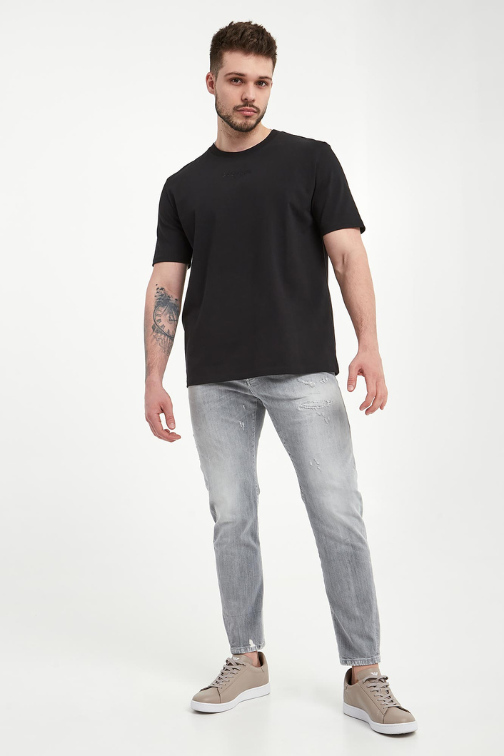 T-shirt męski z haftem BALMAIN