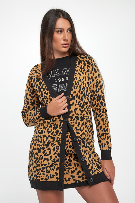 Kardigan damski w panterkę DKNY