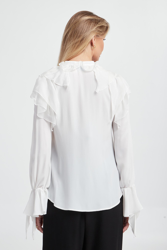 Bluzka damska z żabotem Raggio PINKO