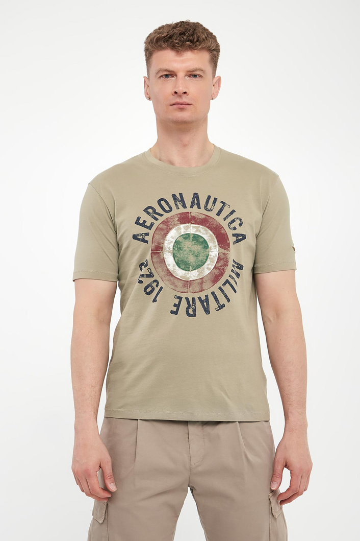  T-shirt męski z grafiką AERONAUTICA MILITARE