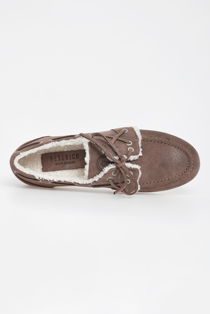 Loafersy damskie zamszowe z futerkiem PESERICO