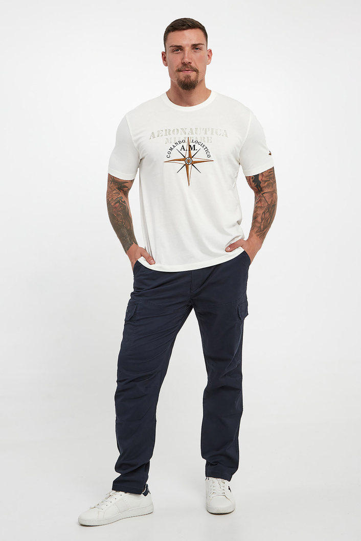 T-shirt męski z logo AERONAUTICA MILITARE