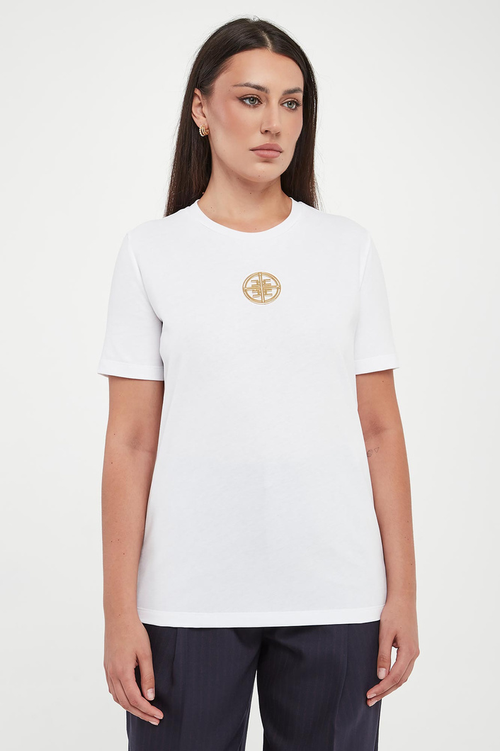 T-shirt damski z logo ELISABETTA FRANCHI