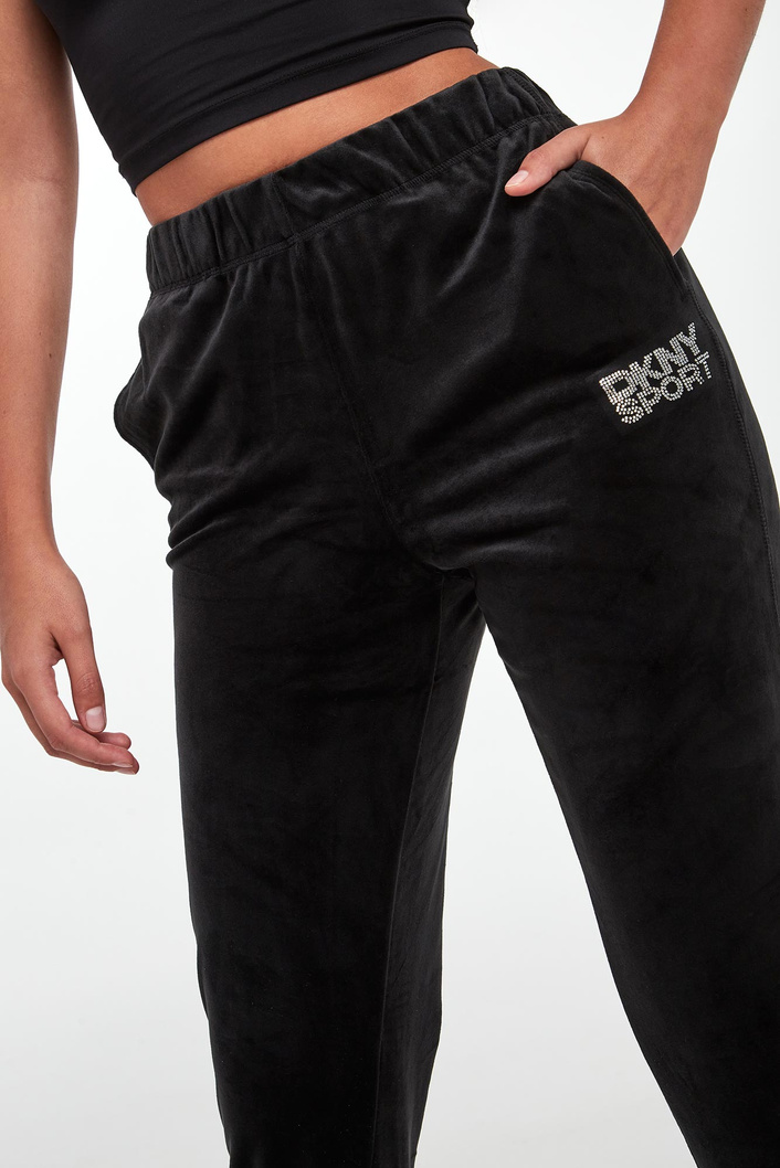 Spodnie dresowe damskie welurowe DKNY