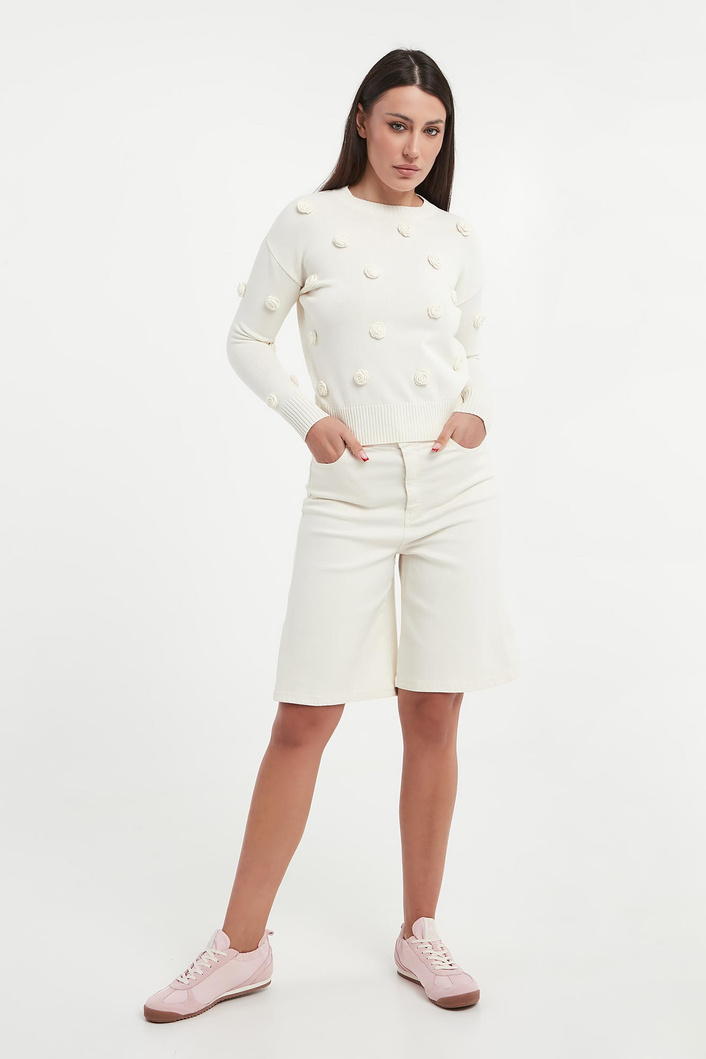 Sweter damski z różami Euforico MARELLA MONOCHROME