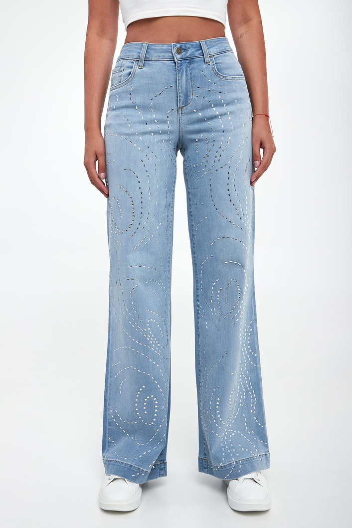 Jeansy damskie z kryształkami LIU JO
