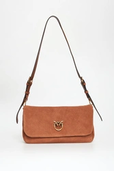 Torebka zamszowa Click Soft Baguette PINKO
