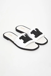 Klapki damskie skórzane Gene MAX MARA BEACHWEAR