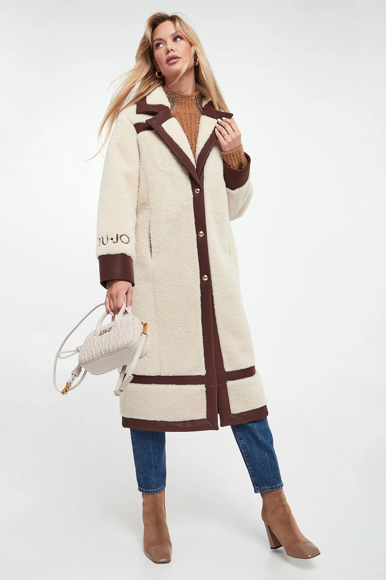 Kożuch damski LIU JO Brązowy Regular TF4141/E0903/N9683 | Sklep