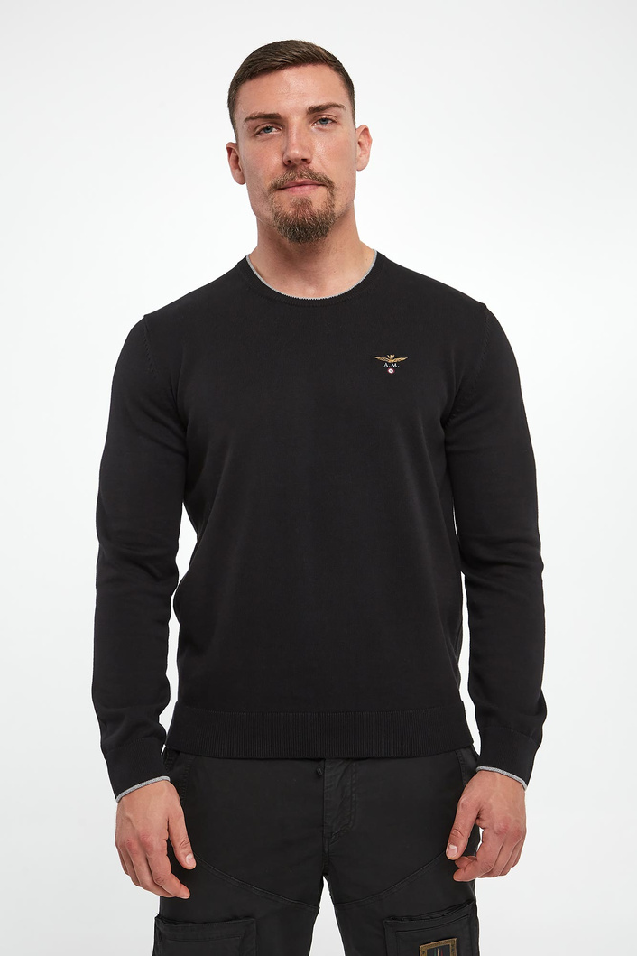 Sweter męski z logo AEROANUTICA MILITARE