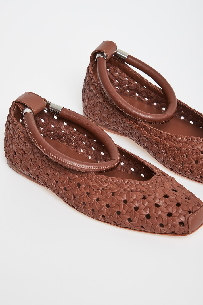 Baleriny ażurowe skórzane Assunta WEEKEND MAX MARA