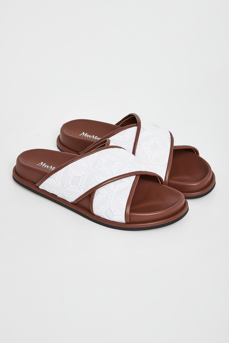 Klapki damskie skórzane Peonie MAX MARA BEACHWEAR