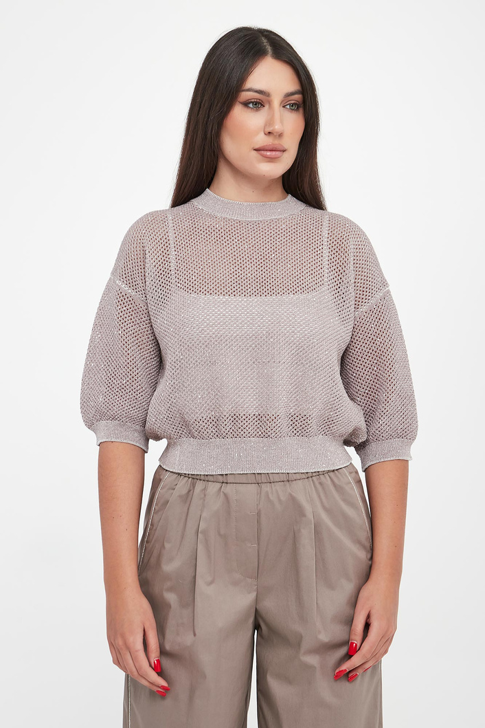 Sweter damski pleciony z cekinami PESERICO