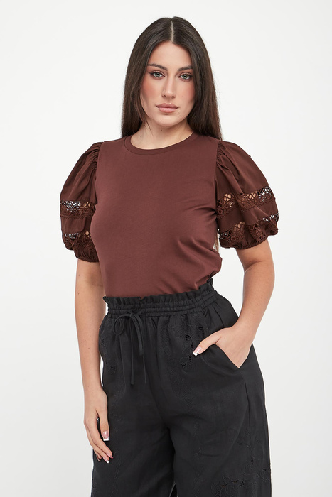 T-shirt damski z koronką TWINSET