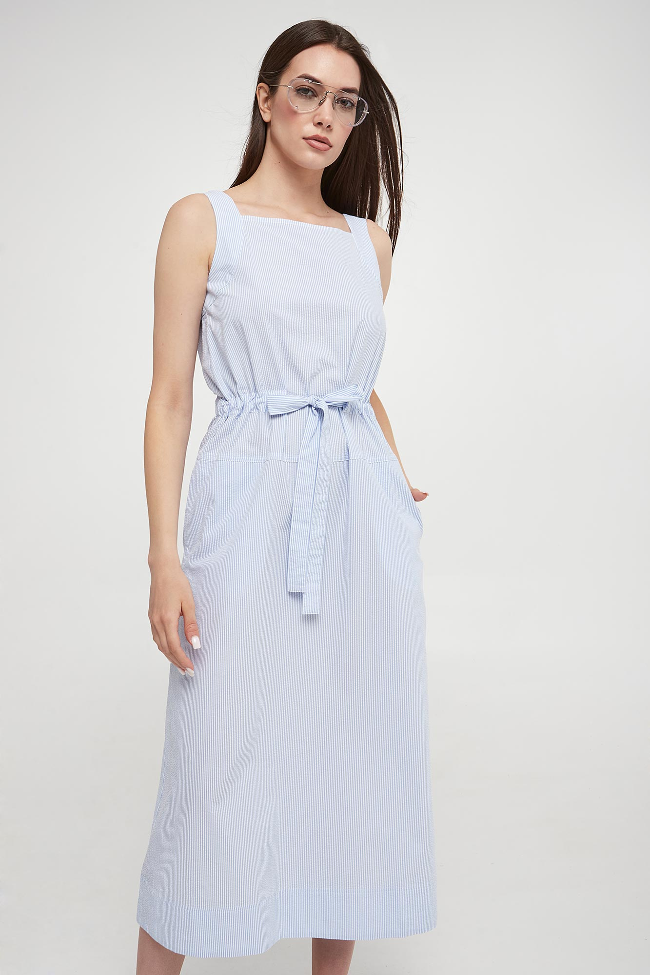 Sukienka w paski Panfilo MAX MARA LEISURE Błękitny Regular