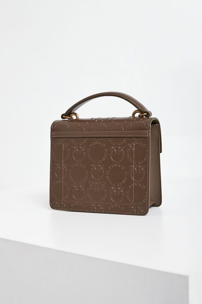 Torebka skórzana Love Mini Top Handle New Monogram PINKO