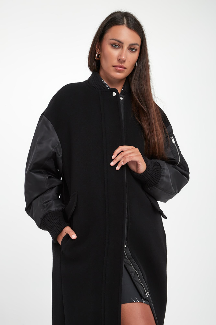 Płaszcz damski wełniany Mapur PINKO