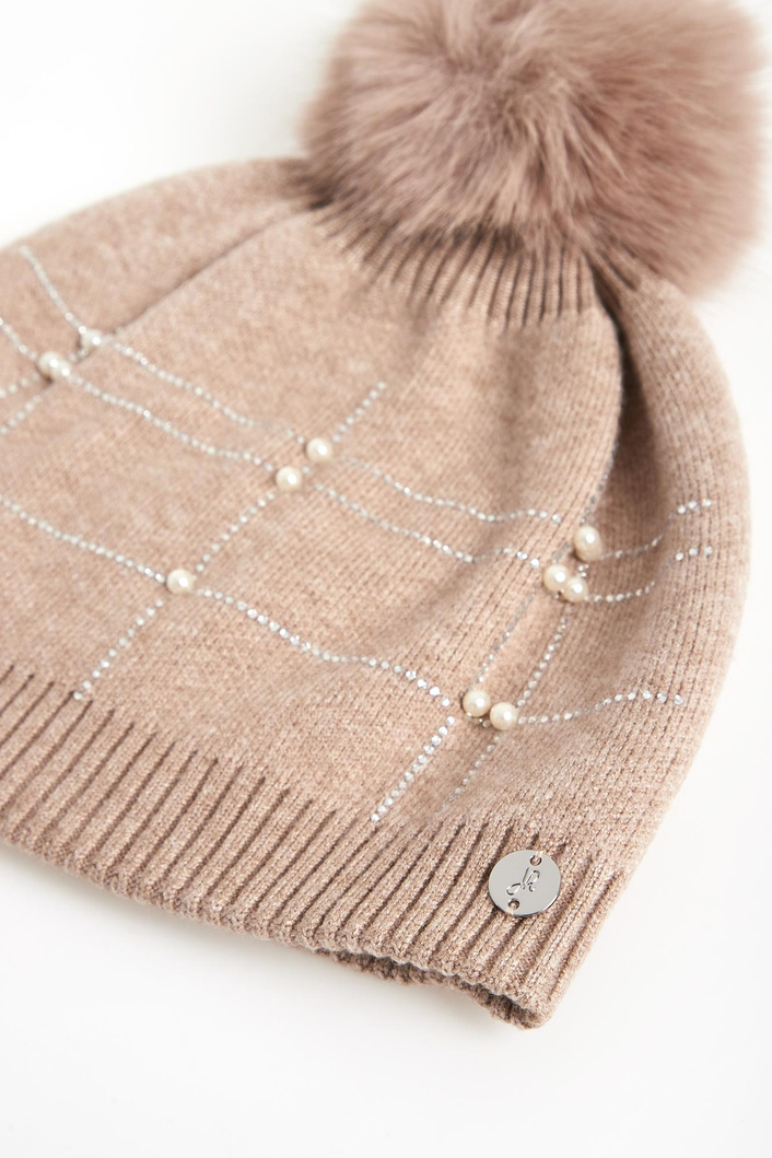 Czapka damska z pomponem JOSEPH RIBKOFF