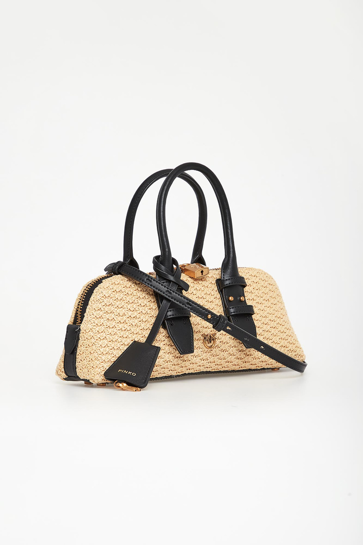 Torebka rattanowa Bowling Baguette PINKO
