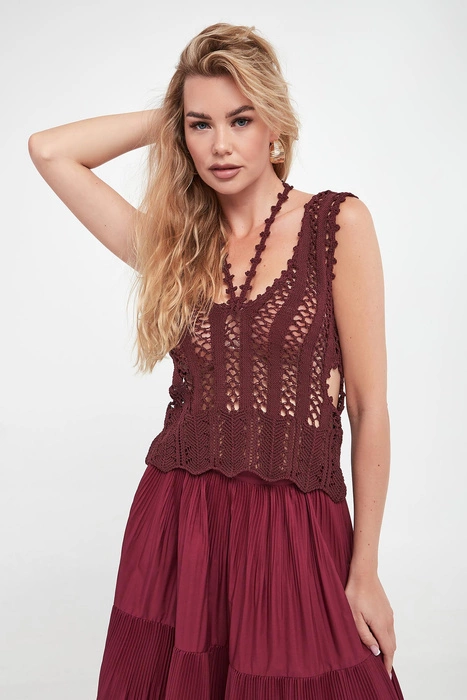 Top damski dziergany PATRIZIA PEPE