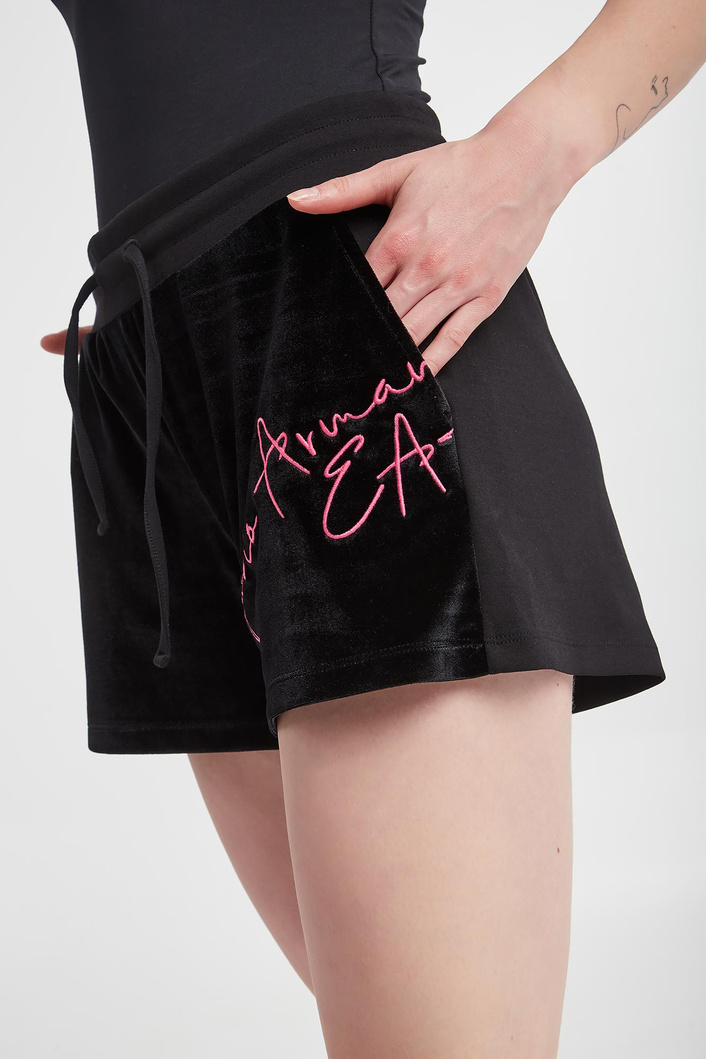 Spodenki damskie welurowe EA7 EMPORIO ARMANI