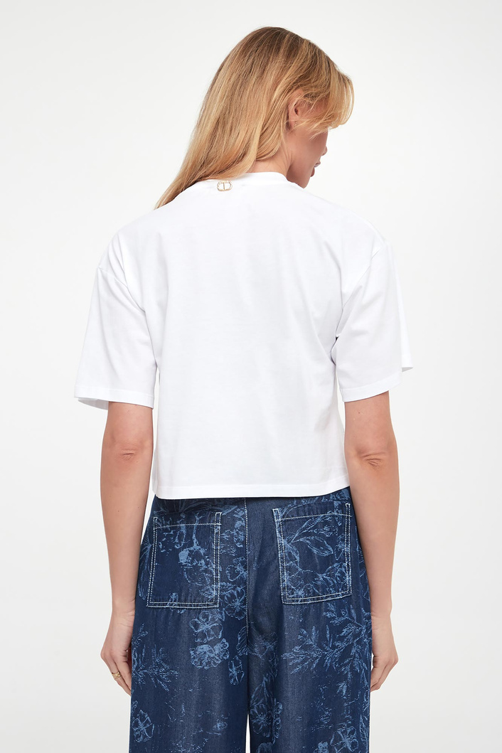 T-shirt damski z haftem TWINSET