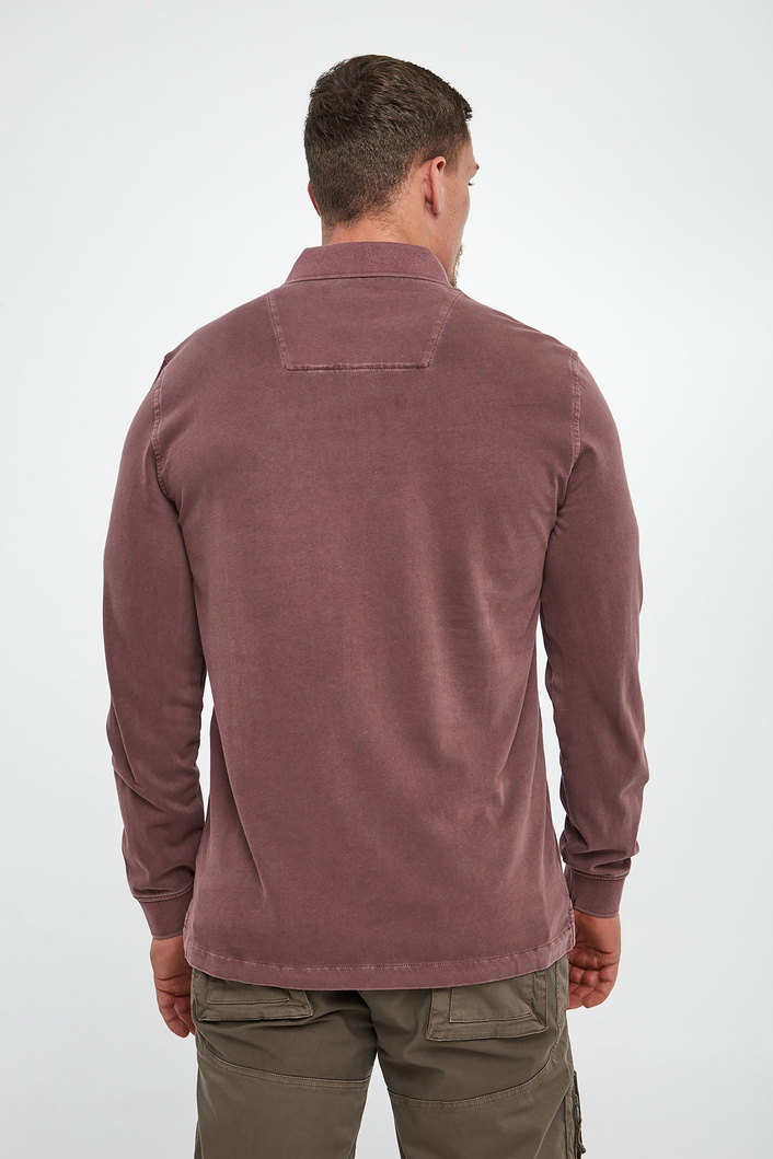 Longsleeve męski z kołnierzem polo AERONAUTICA MILITARE