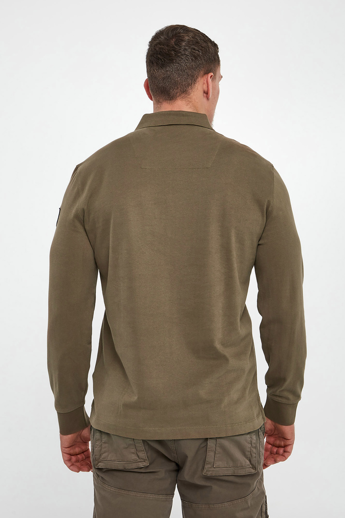 Longsleeve męski z kołnierzem polo AERONAUTICA MILITARE