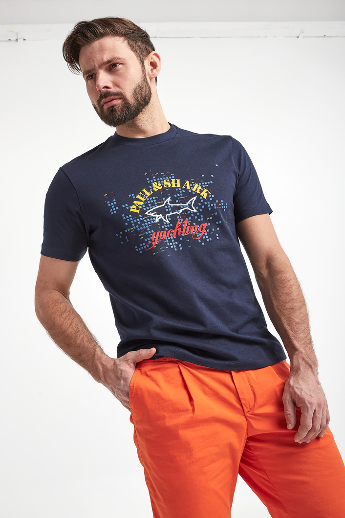 T-shirt męski z logo PAUL&SHARK