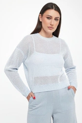 Sweter damski ażurowy z cekinami PESERICO