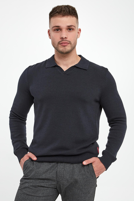 Sweter męski z kołnierzem polo Xavi JOOP! JEANS