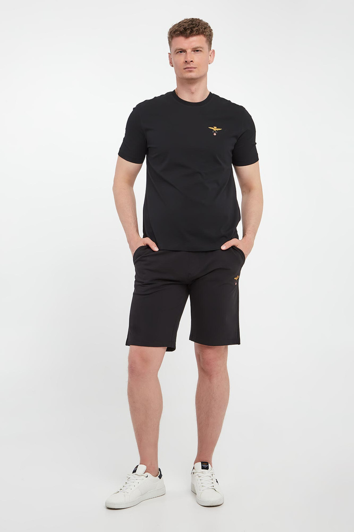  T-shirt męski z logo AERONAUTICA MILITARE