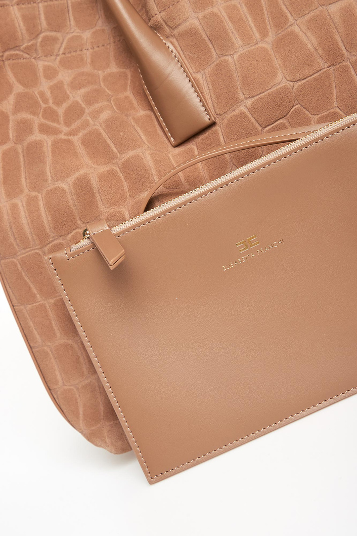 Torebka zamszowa shopper ELISABETTA FRANCHI