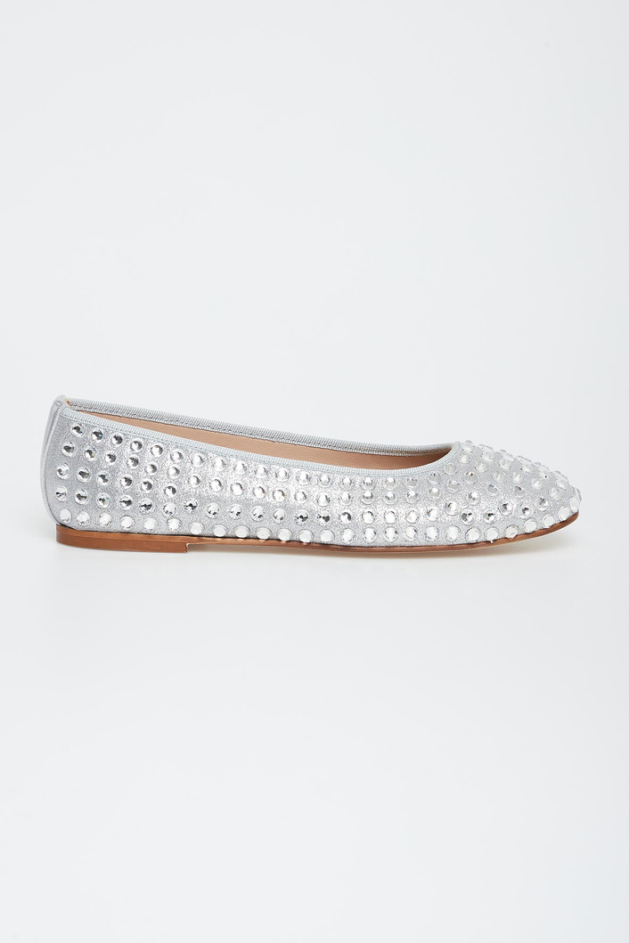 Baleriny skórzane z cyrkoniami CESARE CASADEI