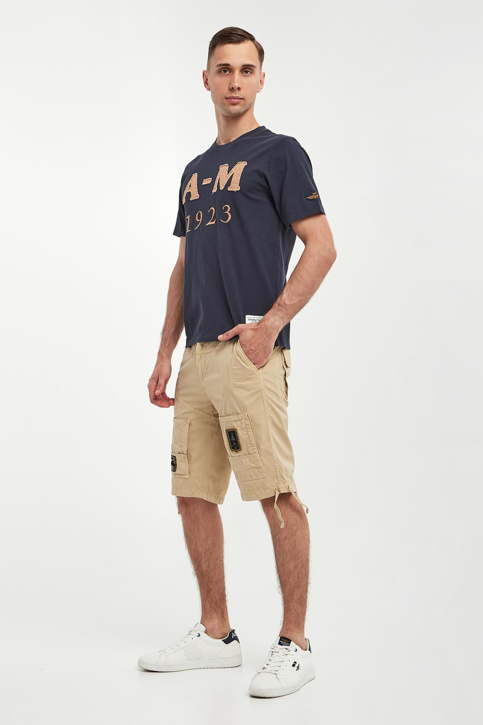 T-shirt męski z haftem AERONAUTICA MILITARE