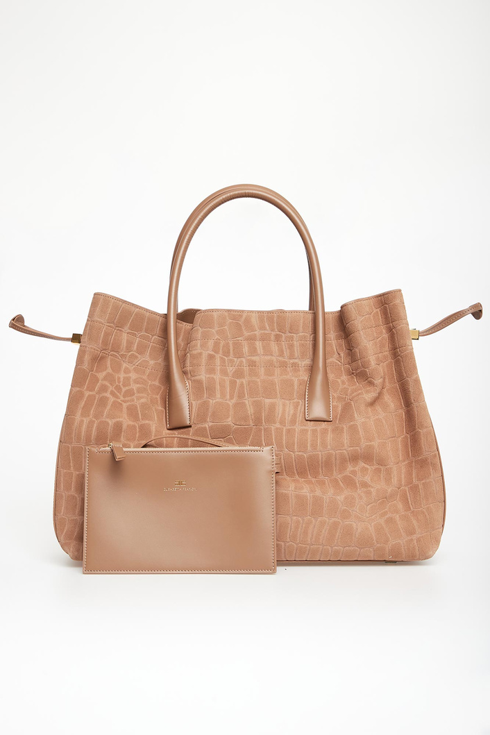 Torebka zamszowa shopper ELISABETTA FRANCHI