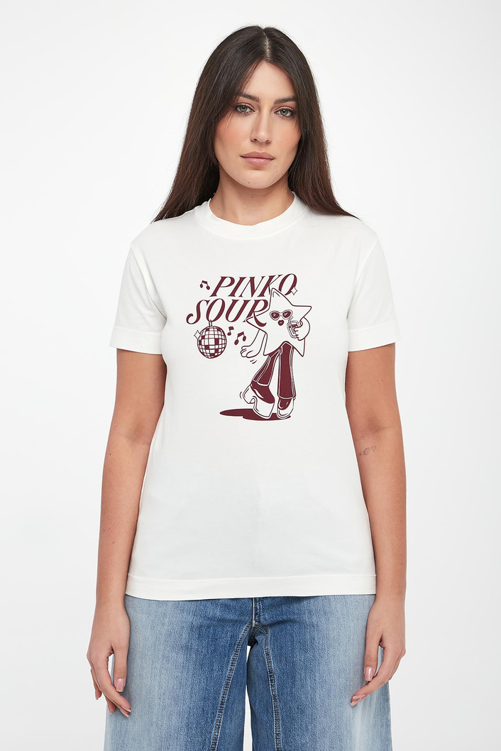 T-shirt damski z grafiką Trapani PINKO