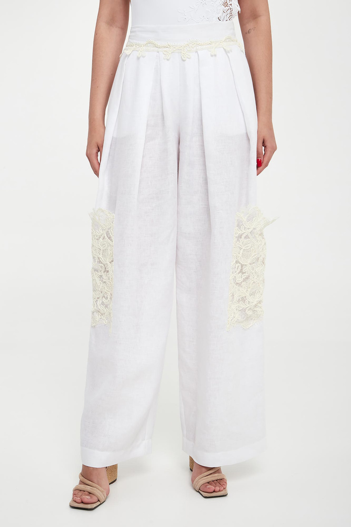 Spodnie damskie lniane ERMANNO SCERVINO LIFE