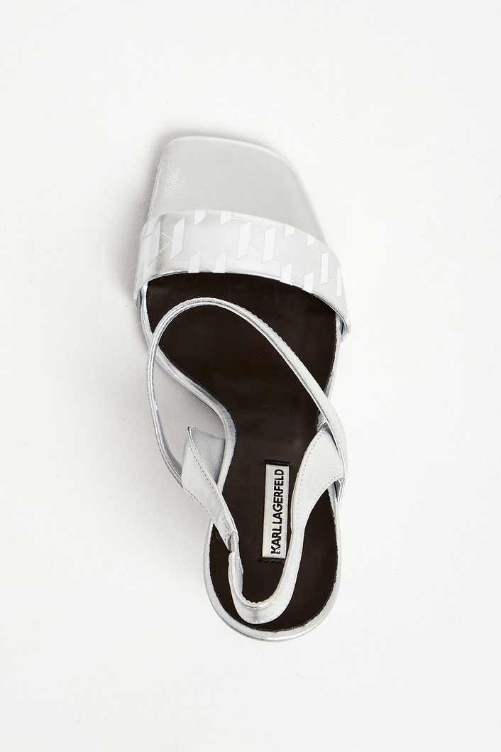 Sandały skórzane na koturnie KARL LAGERFELD
