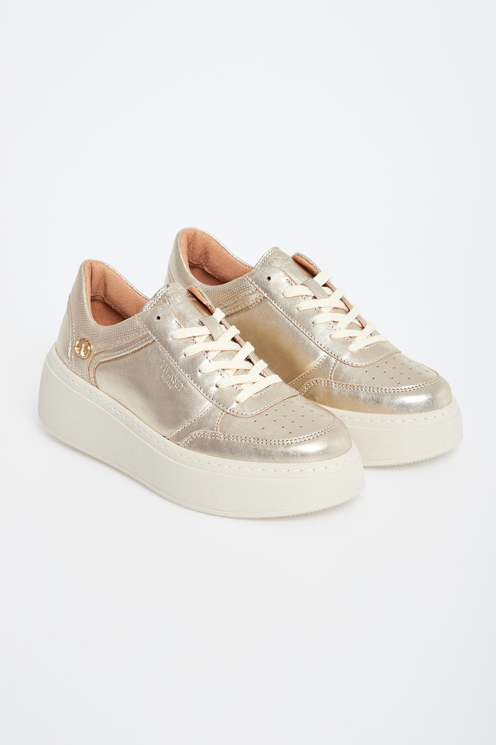 Sneakersy damskie skórzane TWINSET