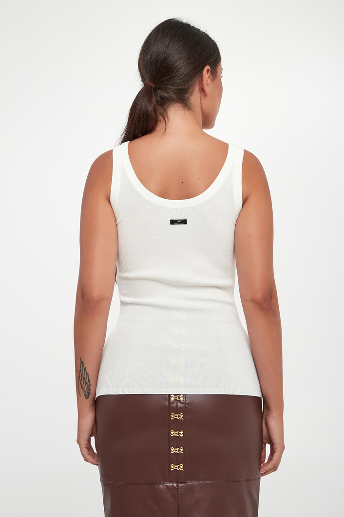 Top damski prążkowany z jedwabiem ELISABETTA FRANCHI