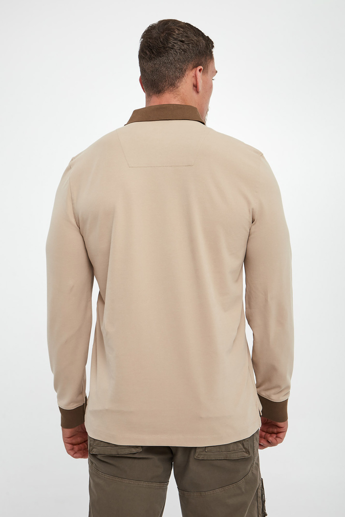 Longsleeve męski z kołnierzem polo AERONAUTICA MILITARE